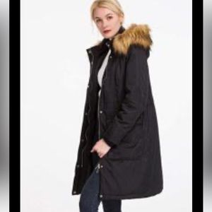 New Polydeer Women's Vegan Down Hooded Long Jacket: